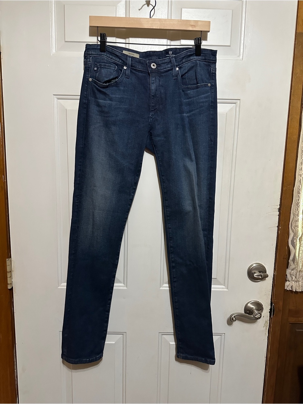AG Adriano Goldschmied Stevie Jeans Women 29R Slim Straight Stretch Dark Wash
